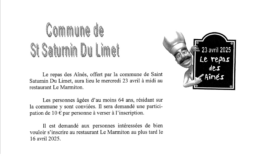 Repas des aînés Avril 2025