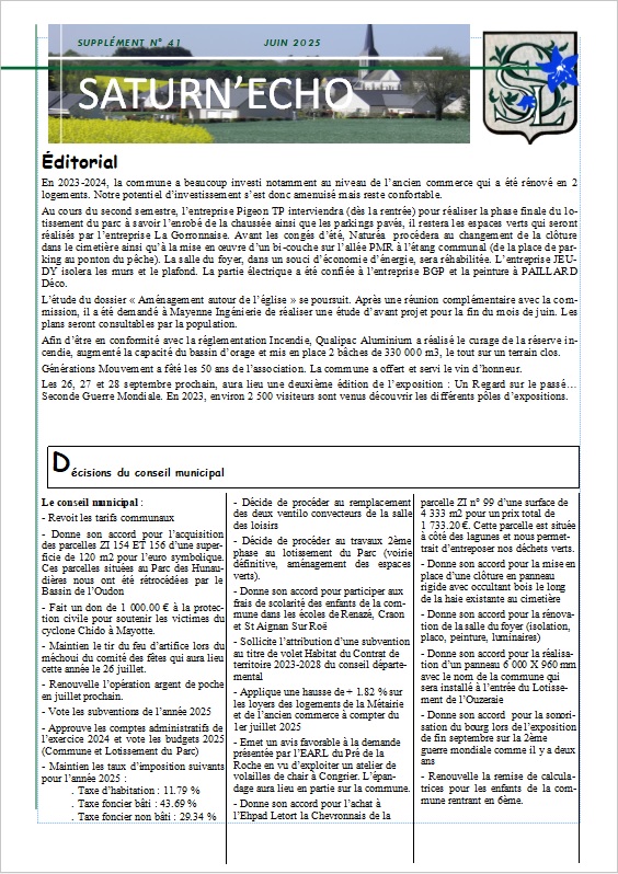 Saturn'Echo n°41 Juin 2025