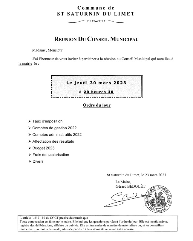 Convocation cm 30-03-2023