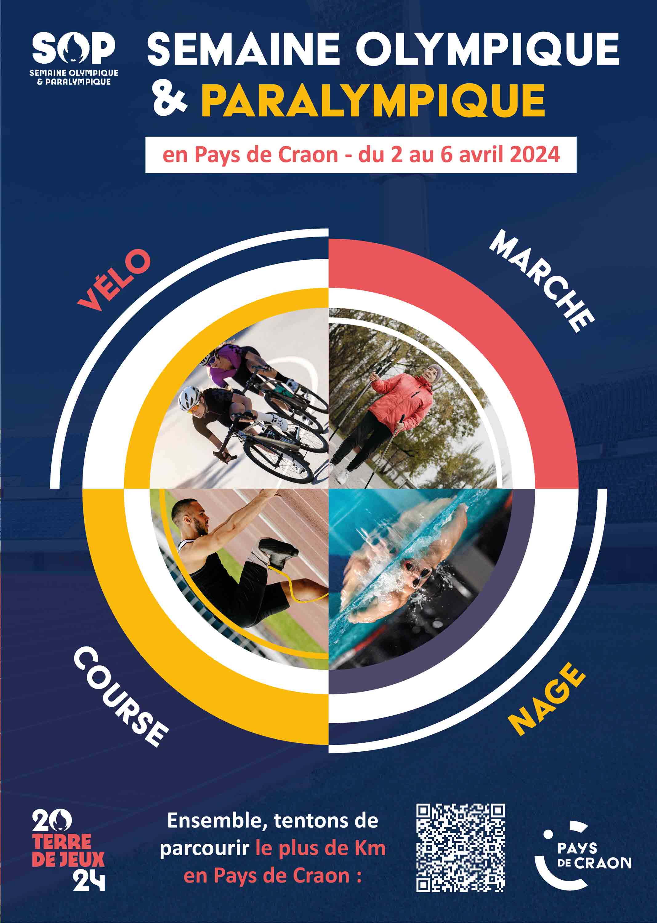 Affiche la semaine olympique et paralympique en Pays de Craon.