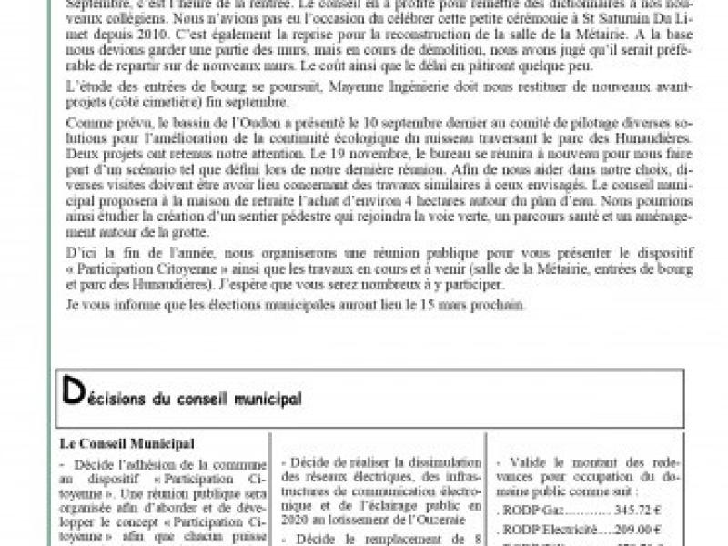 Saturn'Echo Septembre 2019