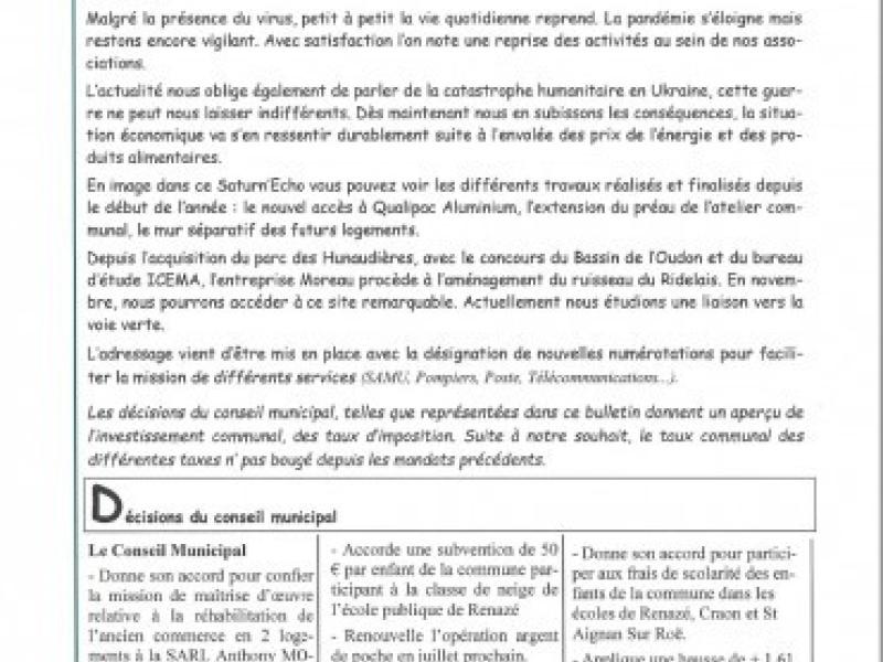 Saturn'Echo Juin 2022
