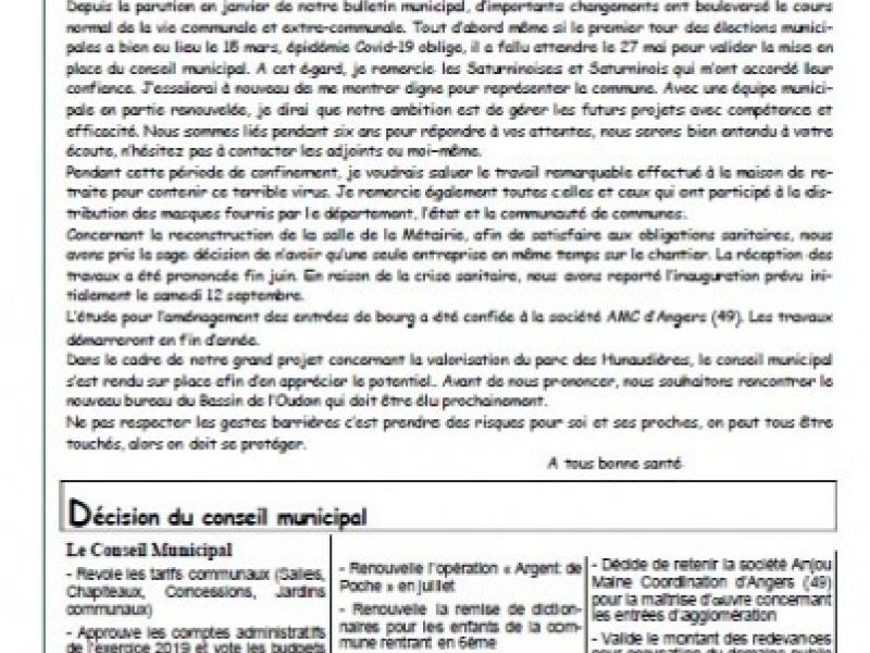 Saturn'Echo Septembre 2020