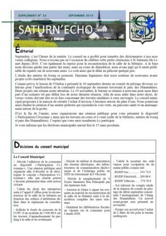 Saturn'Echo Septembre 2019