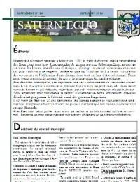 Saturn'Echo Septembre 2016